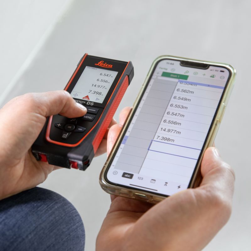 LEICA DISTO D5 Laser-Entfernungsmesser – Präzision & Bluetooth-Verbindung LEICA DISTO D5 Laser-Entfernungsmesser – Präzision & Bluetooth-Verbindung